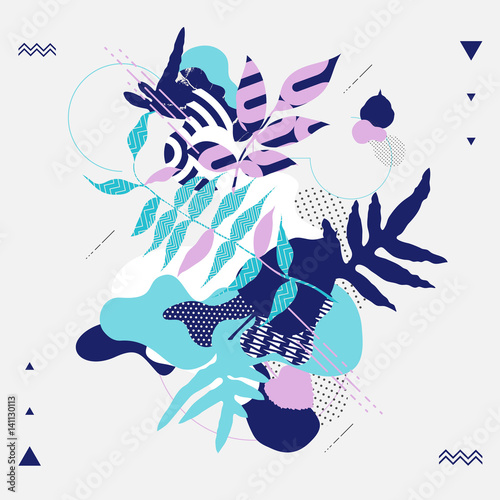 Floral abstract composition. Vector background