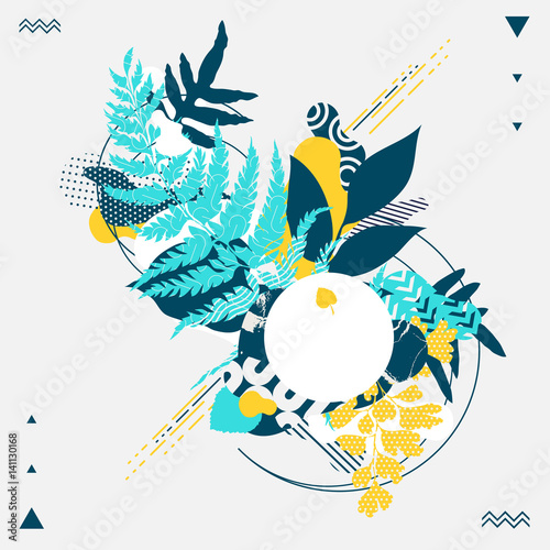 Abstract floral composition with space for text