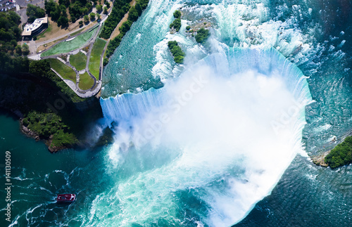 Aerial view of Niagara falls, Canada photo