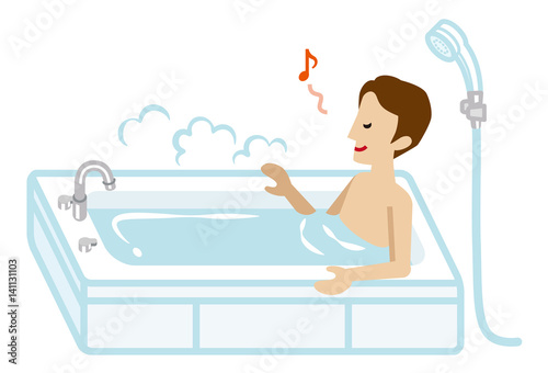 入浴する男性
Adult Man taking a bath