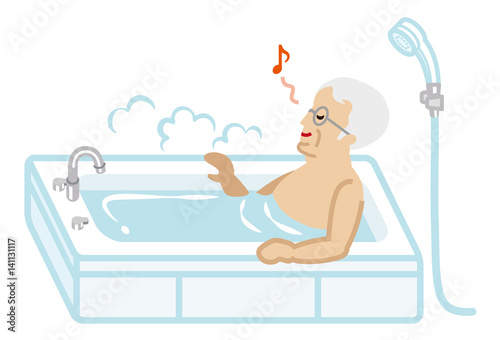 入浴するシニア男性
Senior Men taking a bath