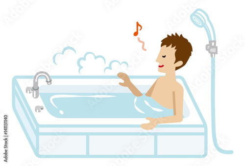 入浴する十代の男性
Teenage Boy taking a bath