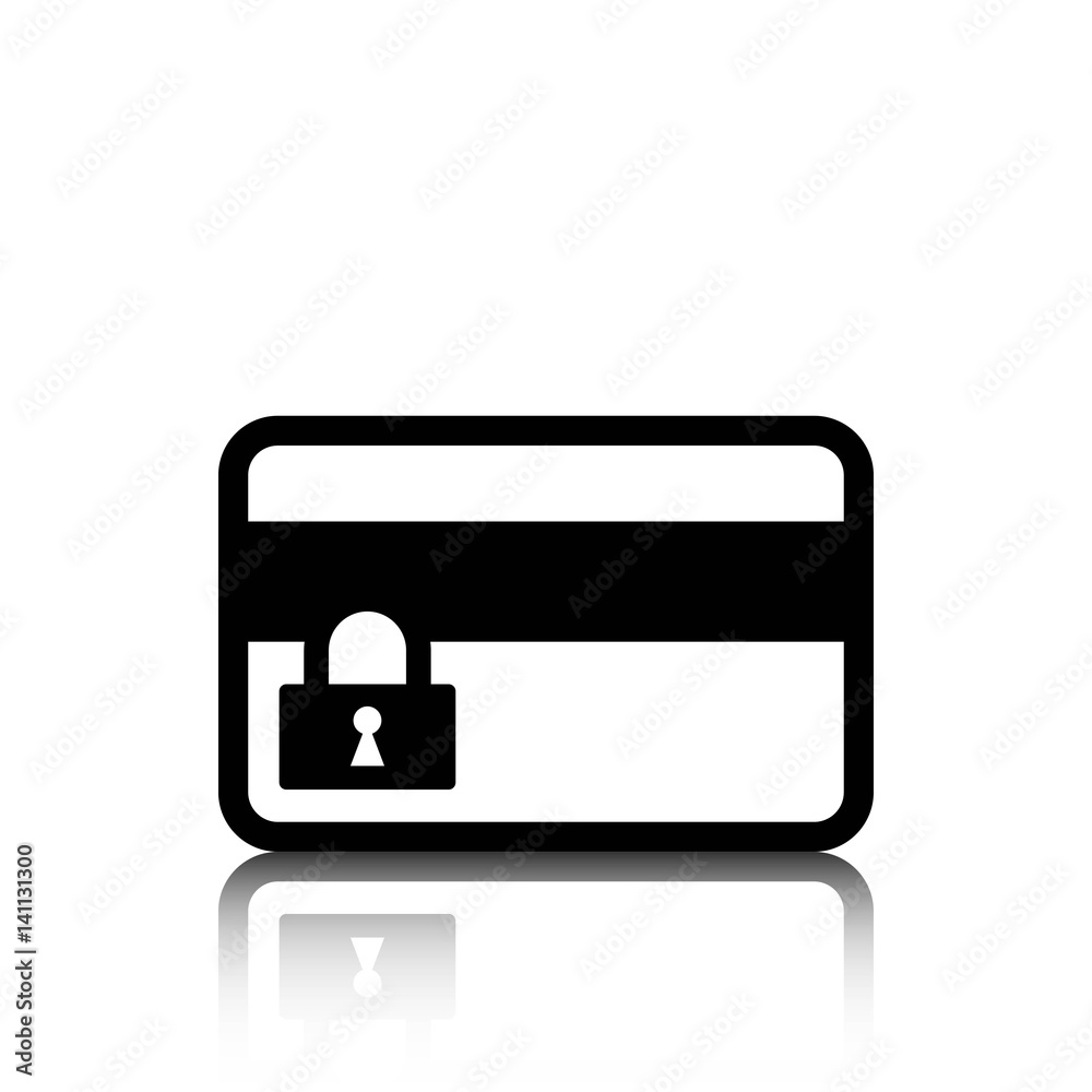 card credit lock icon stock vector illustration flat design card credit lock icon stock vector illustration flat design