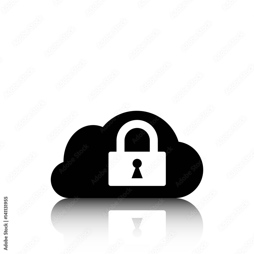 lock cloud icon stock vector illustration flat design lock cloud icon stock vector illustration flat design