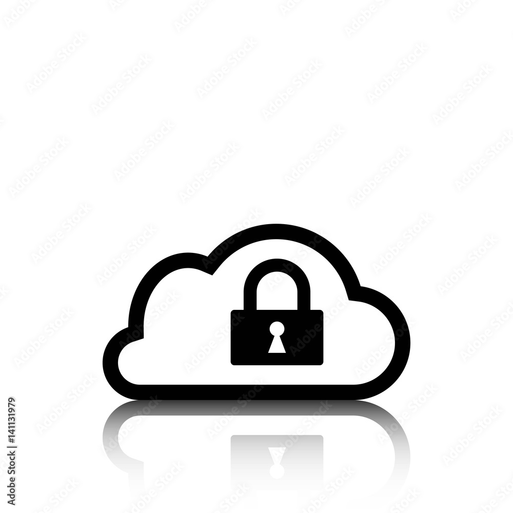lock cloud icon stock vector illustration flat design lock cloud icon stock vector illustration flat design