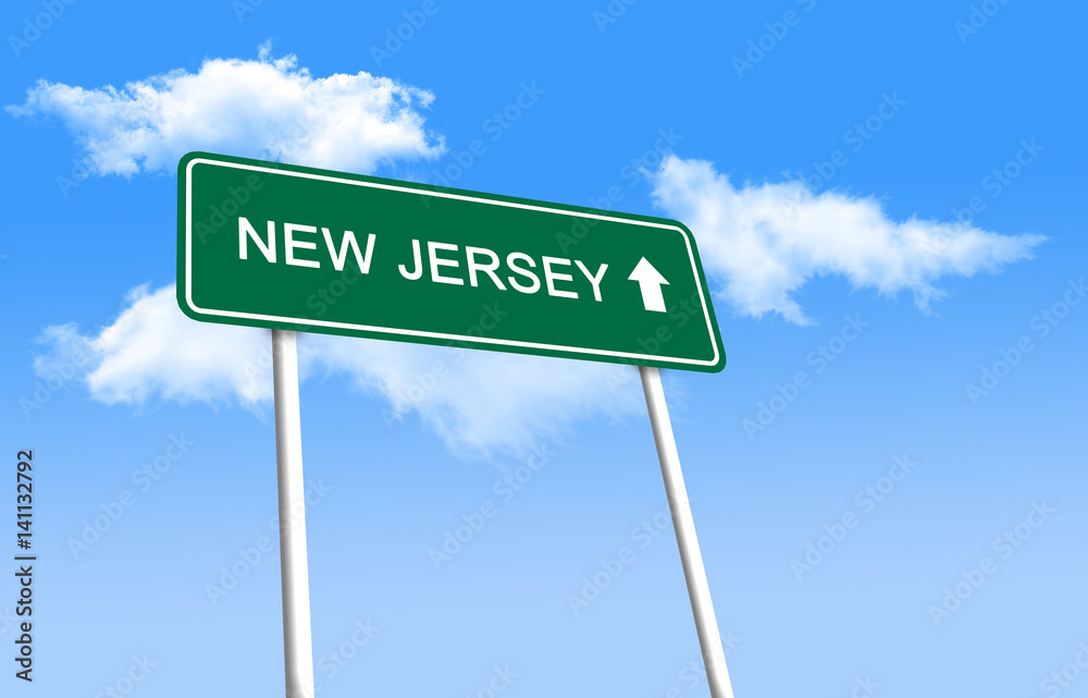 Road sign - New Jersey (3D illustration) Road sign - New Jersey (3D illustration)