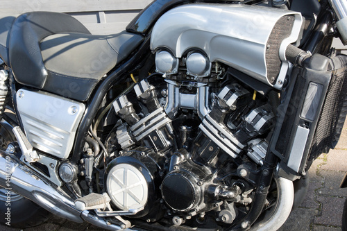An old vintage motorcycle engine
