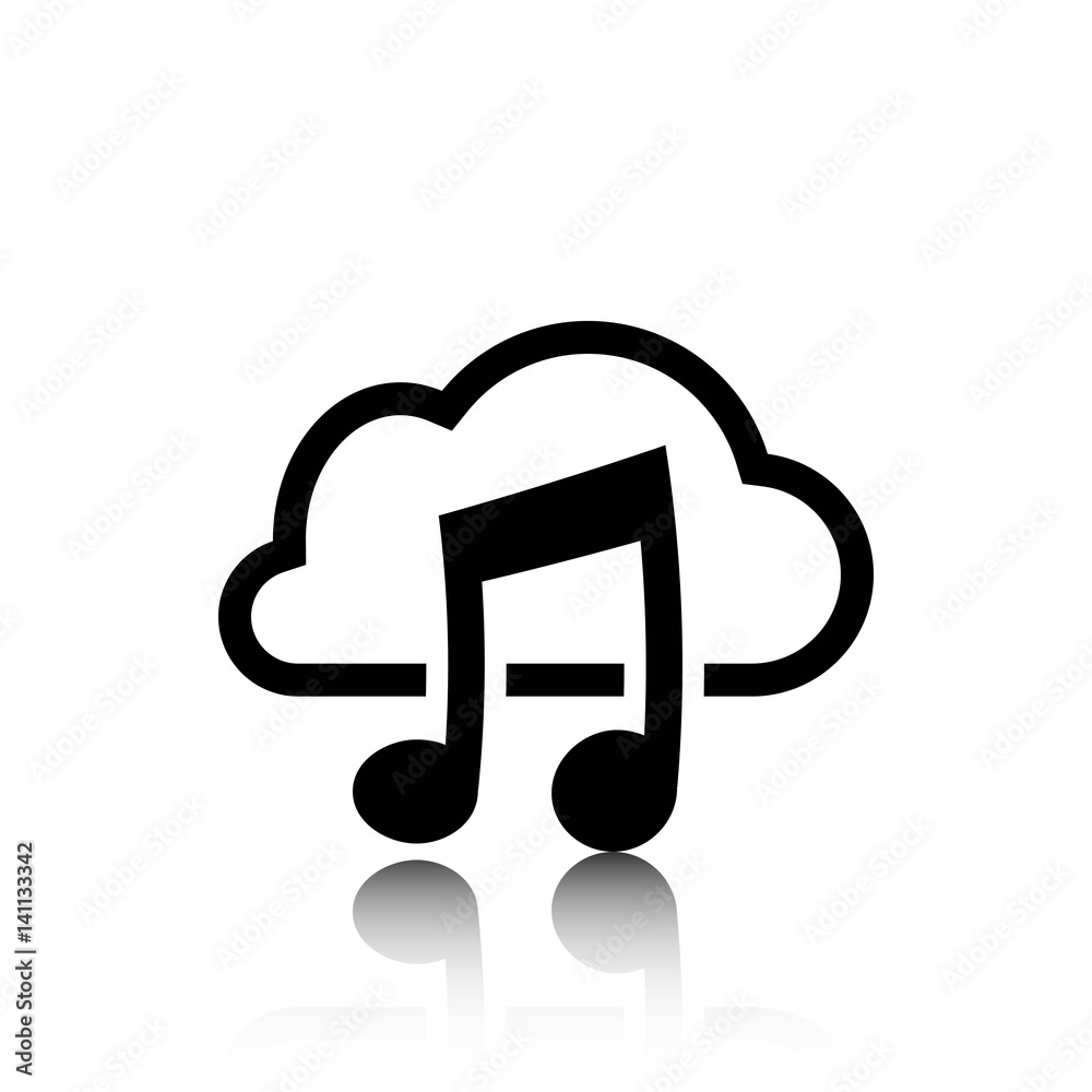 music upload download to the cloud icon stock vector illustration flat design music upload download to the cloud icon stock vector illustration flat design