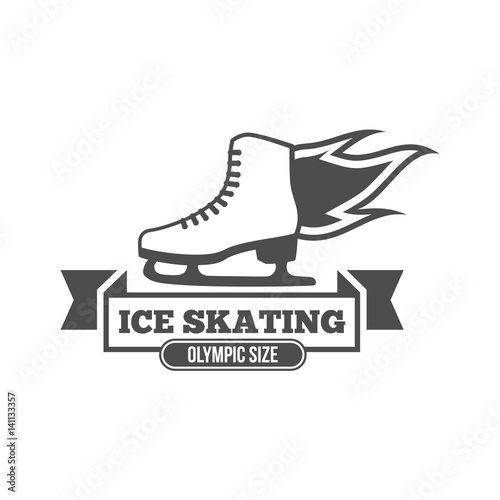Ice Skating label logo design elements