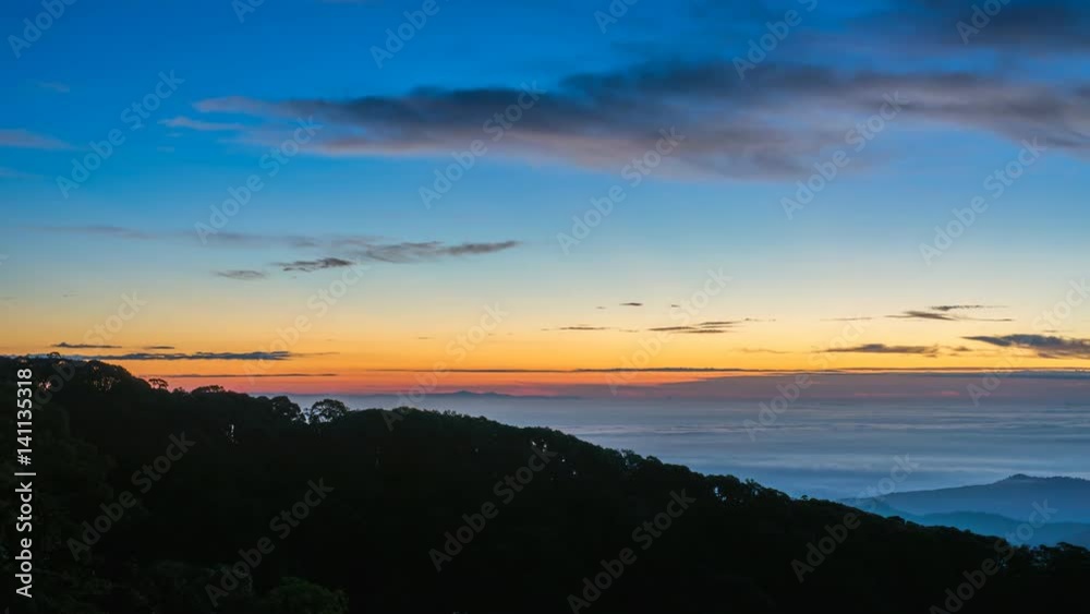 Sunrise timelapse at tropical forest and mountain landscape, 4K Time lapse Sunrise timelapse at tropical forest and mountain landscape, 4K Time lapse