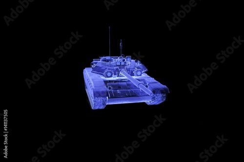 Tank t-90a Hologram Animation Alpha Channel.mov