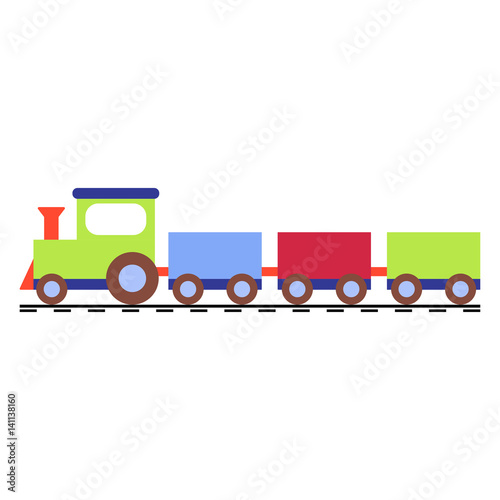 Vector illustration of a toy train locomotive