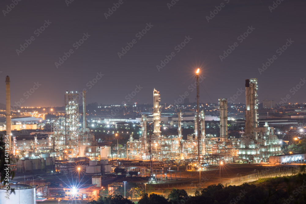 Petrochemical plant at twilight