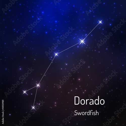 Constellation in the night starry sky. Vector illustration