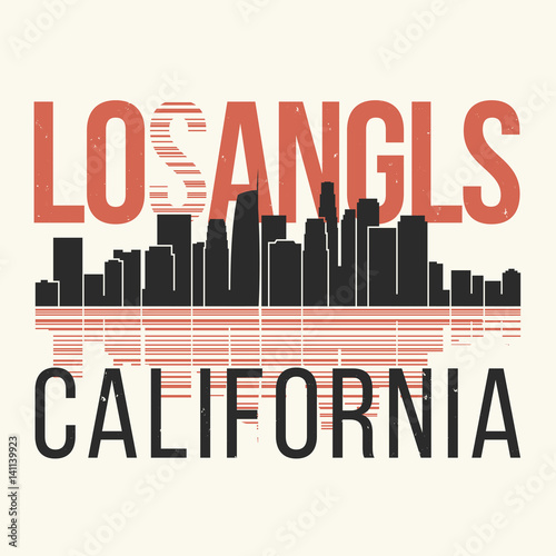 Los Angeles graphic, t-shirt design, tee print, typography, emblem.