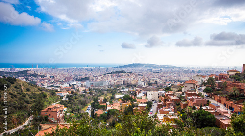 aerial view of Barcelona from the hills surrounding the city © Di Studio