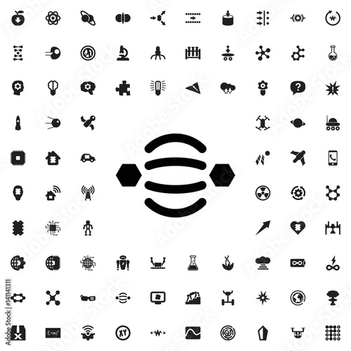 Atom interaction icon illustration