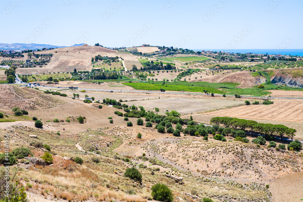 countryside near Agrigento town in Sicily