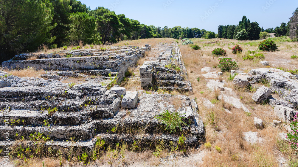 ruins of ancient Altar of Hieron in Syracuse