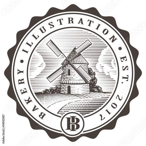 Vintage mill illustration