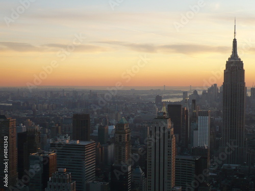New York Skyline in sunset