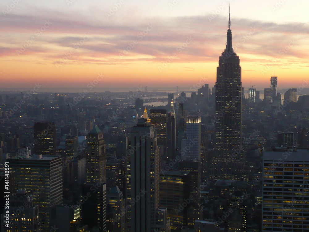 Sunset over Empire State Building