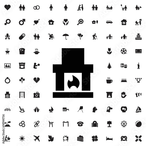 Fireplace icon illustration