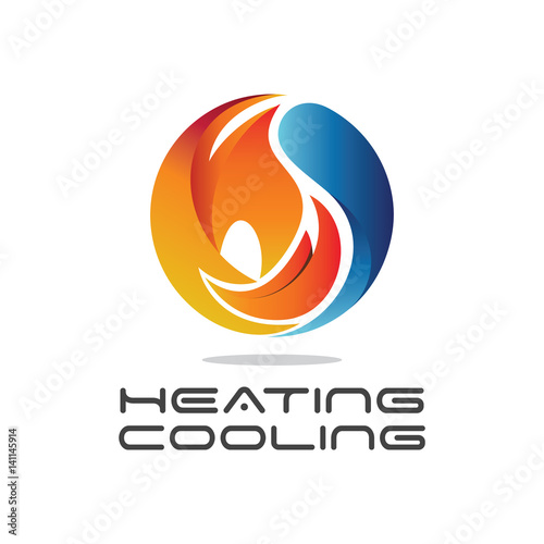3d Modern Abstract Heating & Cooling Logo Template