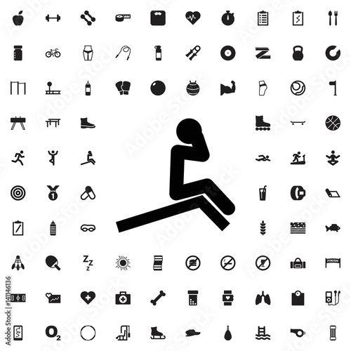 Man doing exercises icon illustration