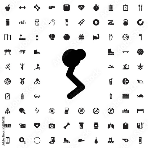 Man doing exercises icon illustration