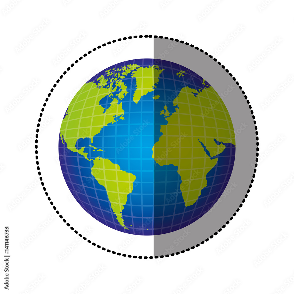 Fototapeta premium color earth planet map icon, vector illustration design