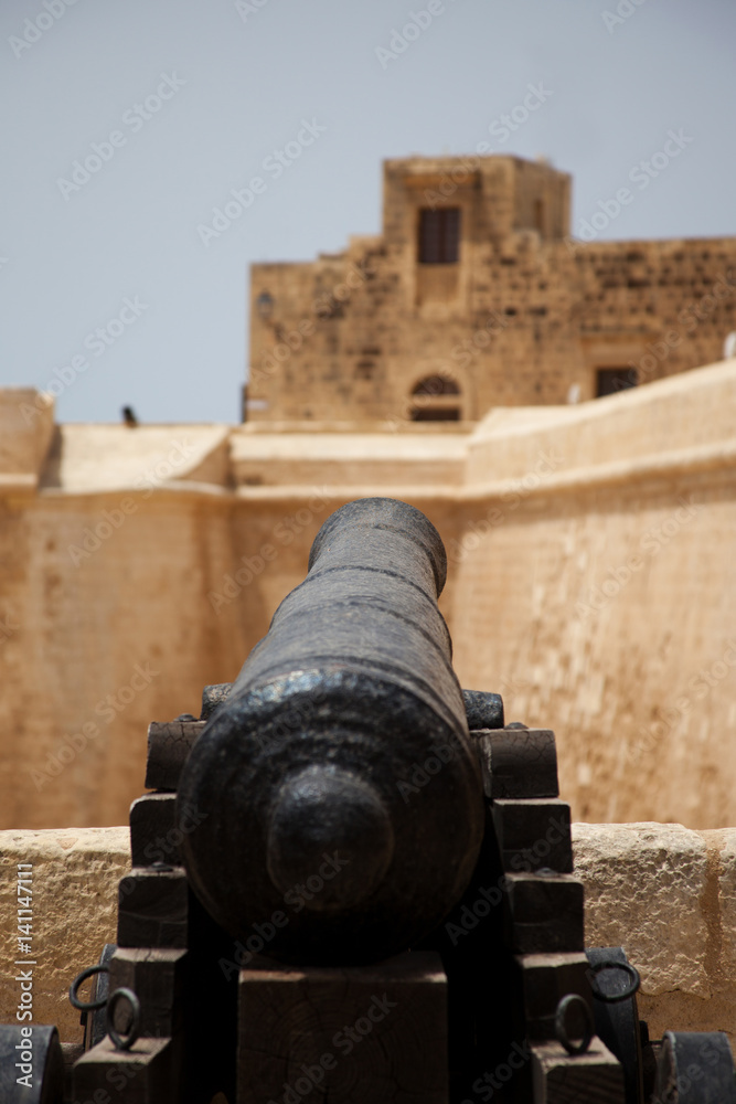 Cannon at the cittadella in Victoria Gozo