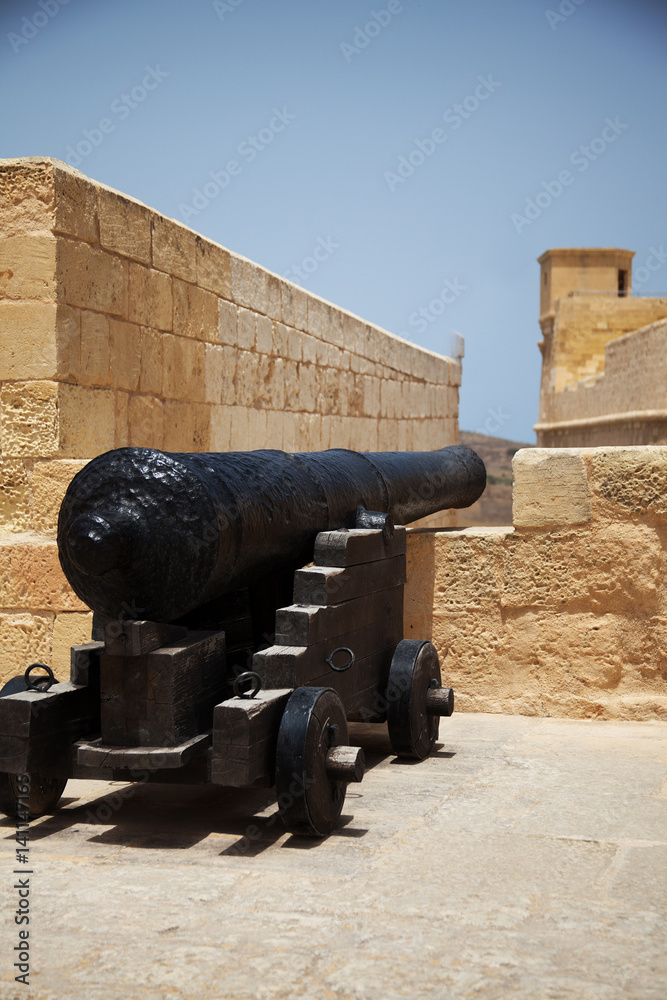 Cannon at the cittadella in Victoria Gozo