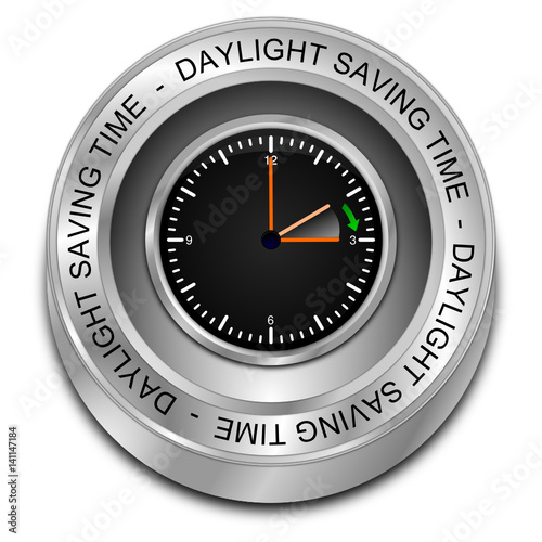 Daylight saving time button - 3D illustration