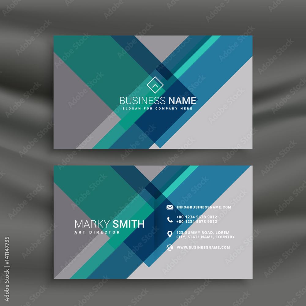 Naklejka premium creative business card design vector with geometric shapes