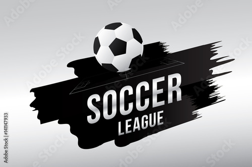 Vector of soccer league with football.