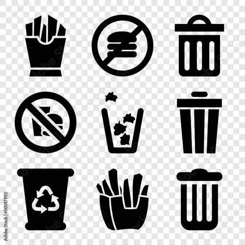 Set of 9 junk filled icons