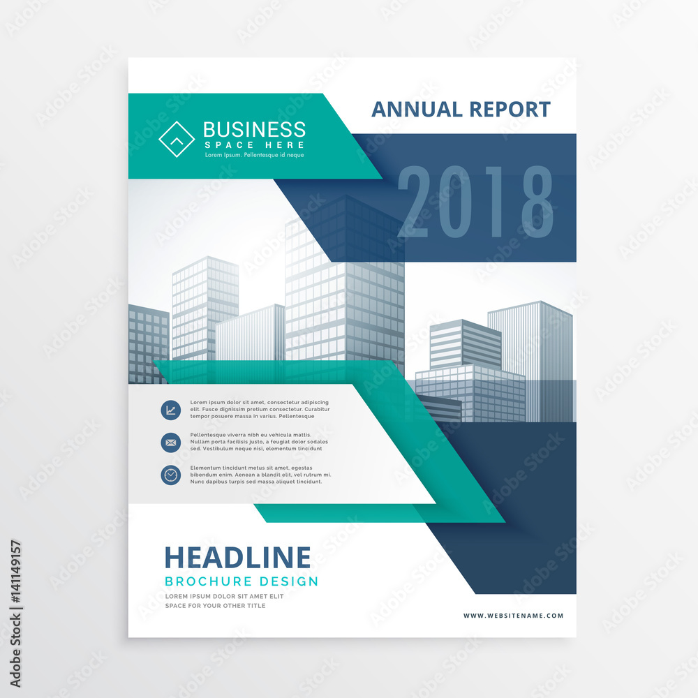 stylish modern abstract business flyer design template in blue color