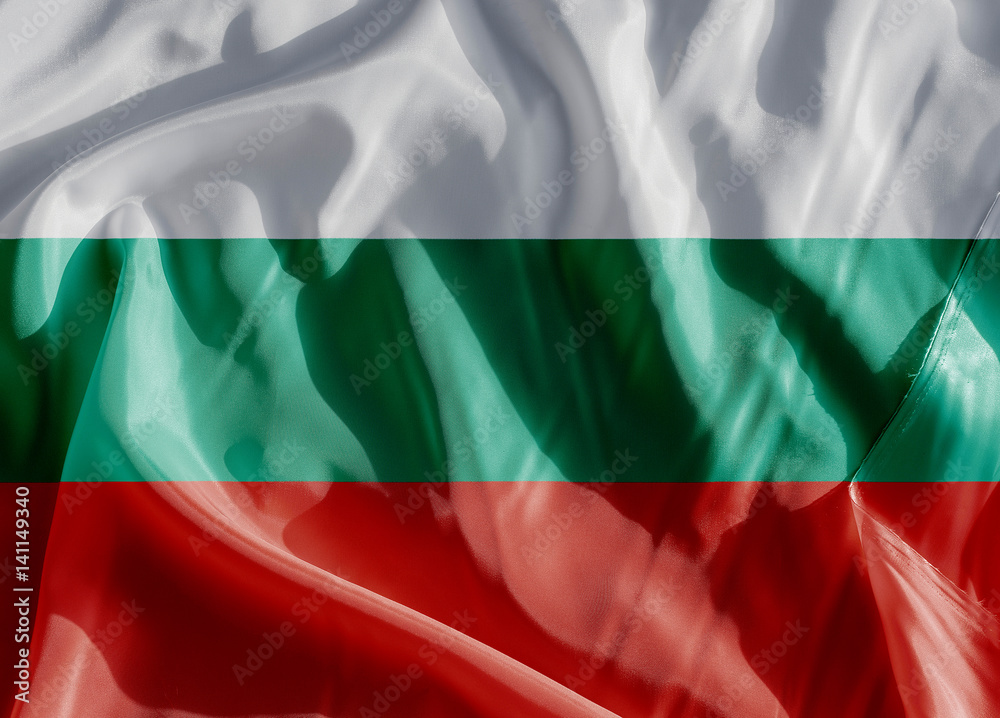 Bulgarien Flagge auf einem Tuch
