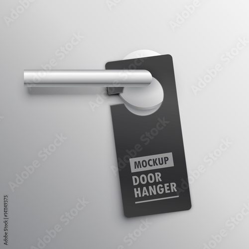 realistic door hander mockup with handle