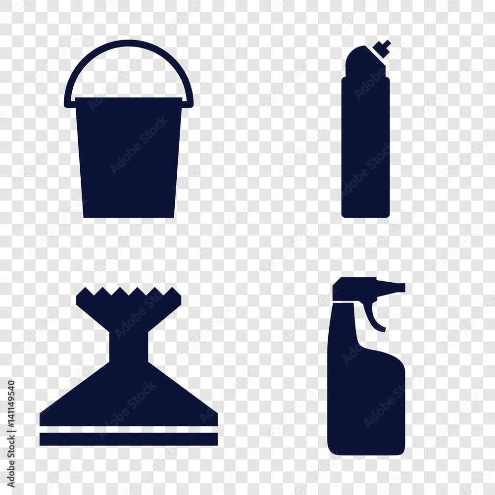 Set of 4 cleaning filled icons Set of 4 cleaning filled icons