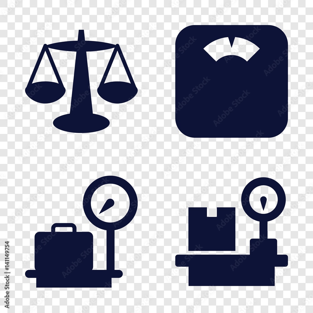 Set of 4 scales filled icons Set of 4 scales filled icons