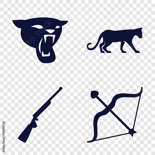 Set of 4 hunter filled icons