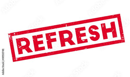 Refresh rubber stamp. Grunge design with dust scratches. Effects can be easily removed for a clean, crisp look. Color is easily changed.