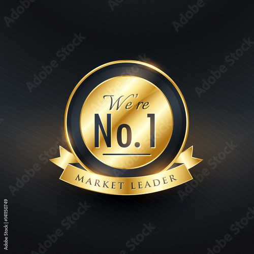No. 1 market leader golden label and badge design