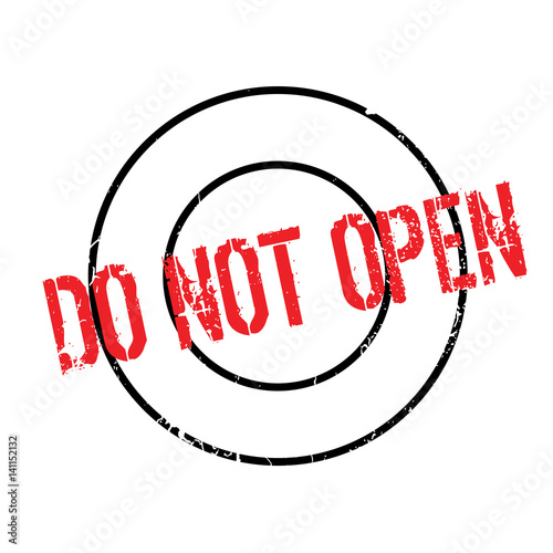Do Not Open rubber stamp. Grunge design with dust scratches. Effects can be easily removed for a clean, crisp look. Color is easily changed.