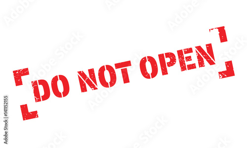 Do Not Open rubber stamp. Grunge design with dust scratches. Effects can be easily removed for a clean, crisp look. Color is easily changed.