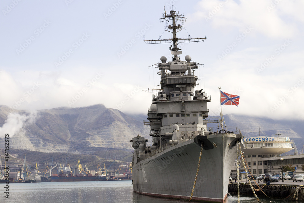 Russian warship in the port of Novorossiysk Russian warship in the port of Novorossiysk