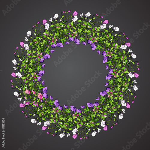 Sweet pea wreath