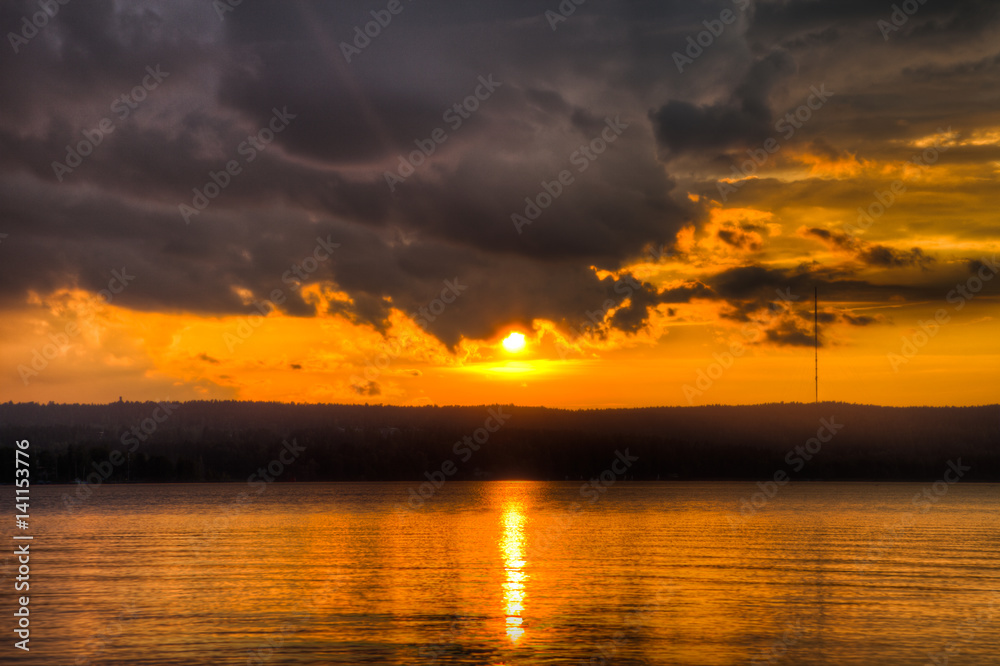 Sundown over an lake